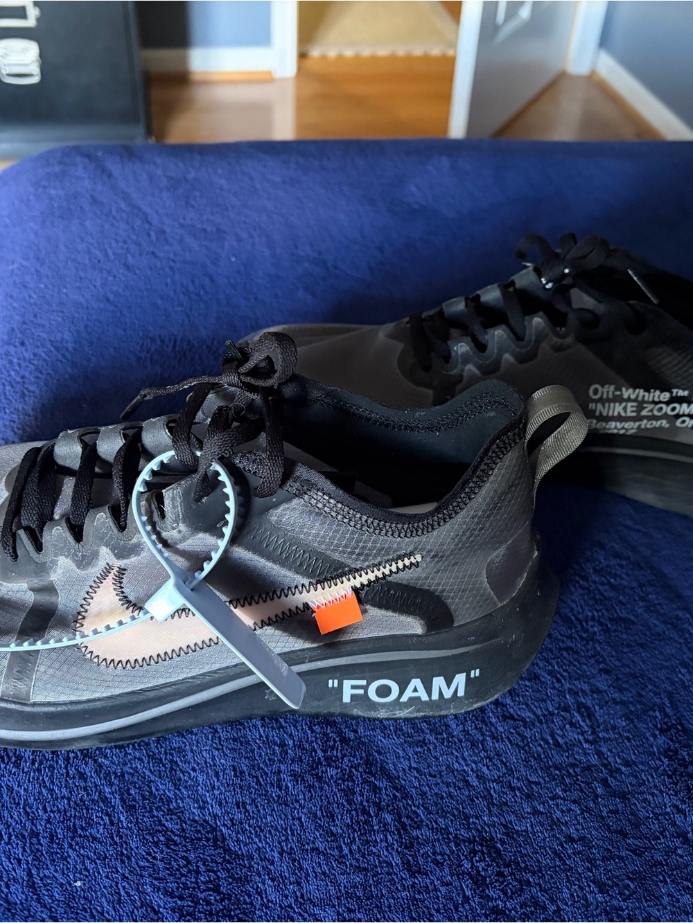 Men's Black Athletic Sneakers with Cream Swoosh Accent